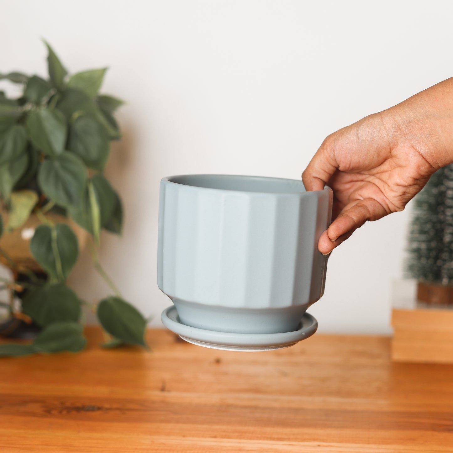 Pallet Grey 5.5" Ceramic Pot