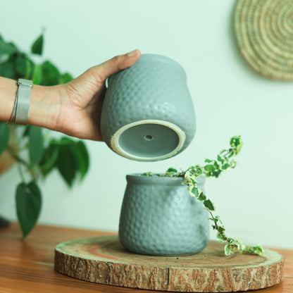 Bell Grey 4" Ceramic Pot