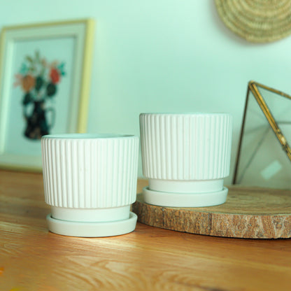 Classic White 4.5" Ceramic Pot