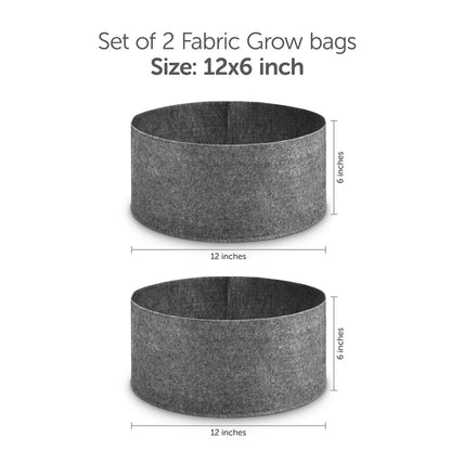 Fabric Grow Bag 12"x6" (2pc)