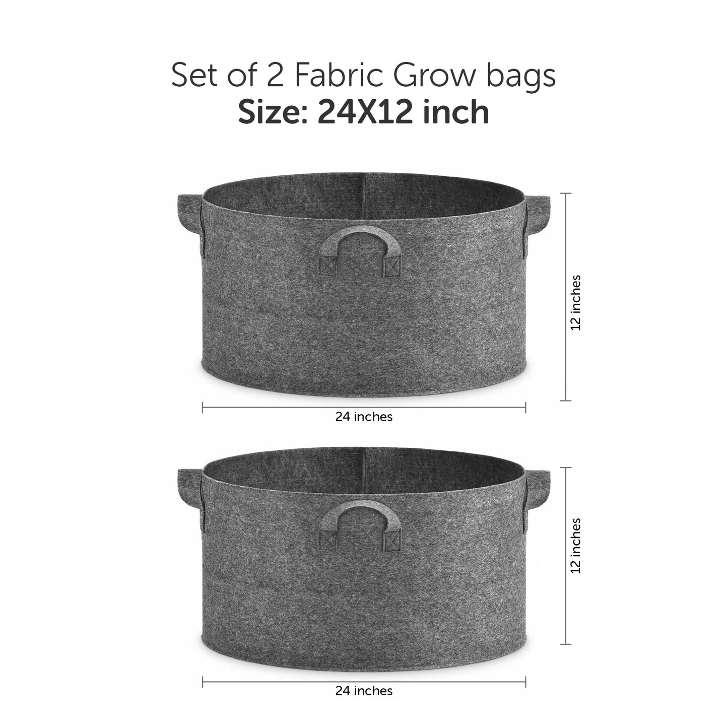 Fabric Grow Bag 24"x12" (2pc)