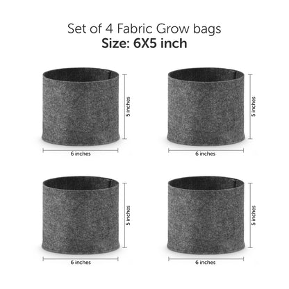 Fabric Grow Bag 6"x5" (4pc)